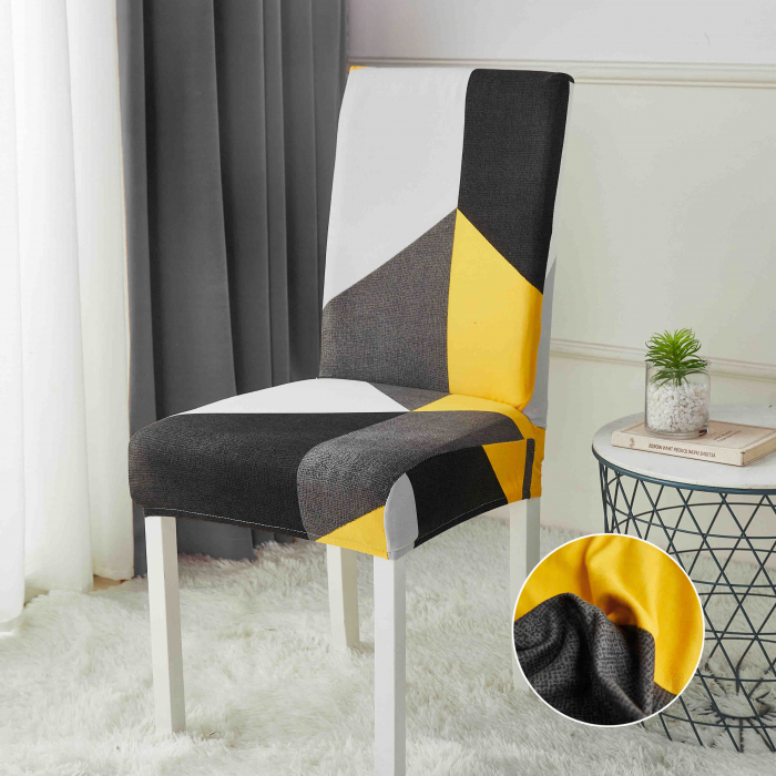 Set 6 Huse Scaune - Black Yellow Modern