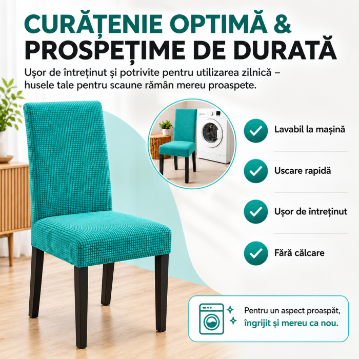 Set 6 Huse Universale Elastice pentru Scaune - Protecție și Aspect Modern [6]