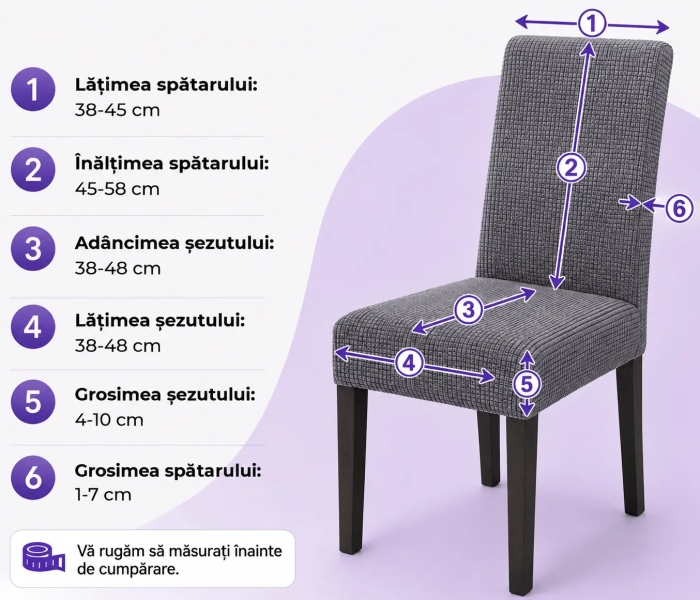 Set 6 Huse Universale Elastice pentru Scaune - Protecție și Aspect Modern [4]