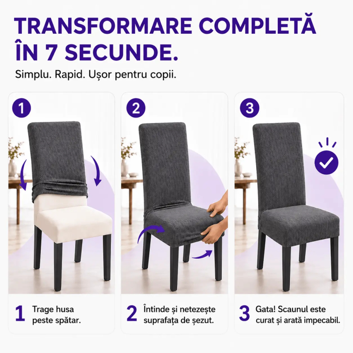 Set 6 Huse Universale Elastice pentru Scaune - Protecție și Aspect Modern [7]