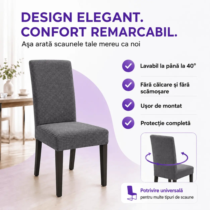 Set 6 Huse Universale Elastice pentru Scaune - Protecție și Aspect Modern [9]