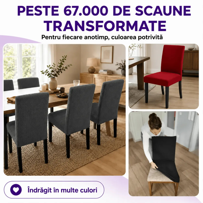 Set 6 Huse Universale Elastice pentru Scaune - Protecție și Aspect Modern [6]