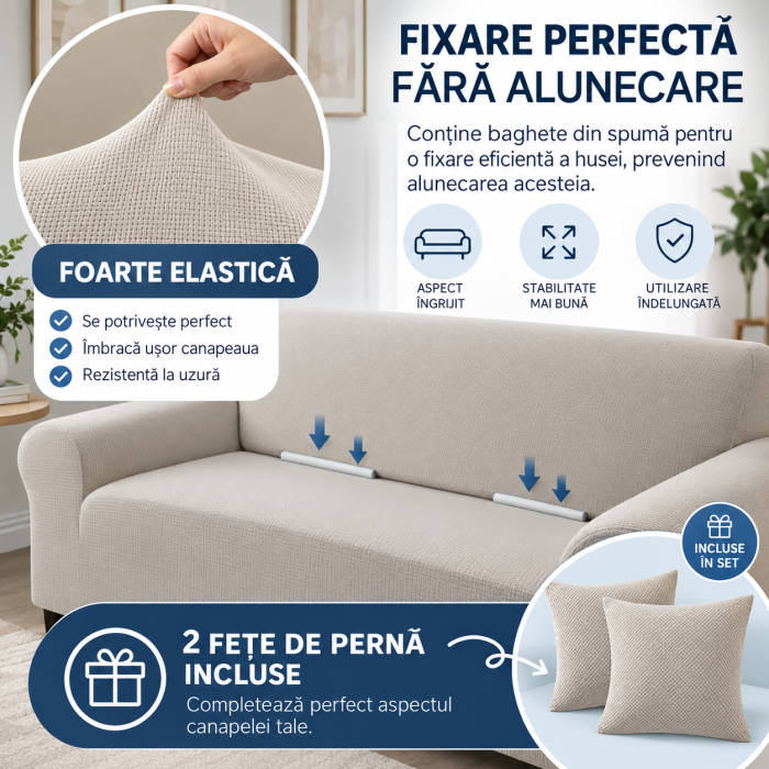Huse Elastice pentru Fotoliu, Canapea și Colțar – Deep Emerald [5]