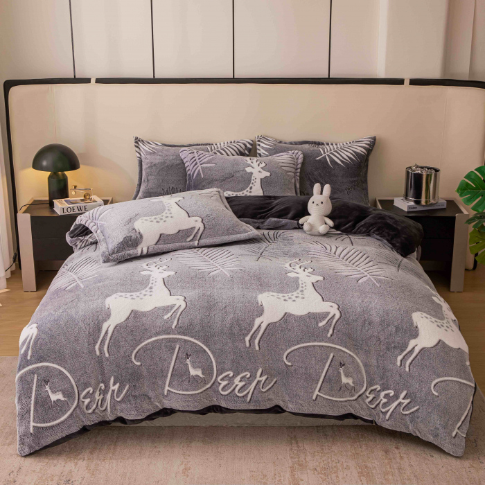 Set Lenjerie Cocolino, 4 Piese, Pat 1 Persoana - Deer