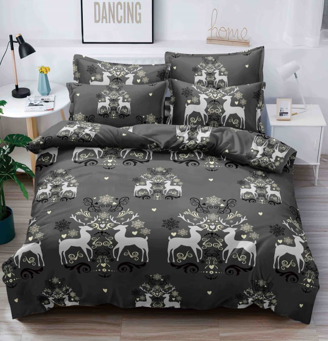 Set Lenjerie de Pat Crăciun 5D cu Elastic – 6 Piese pentru Pat Dublu, Christmas Collection - Copie [4]