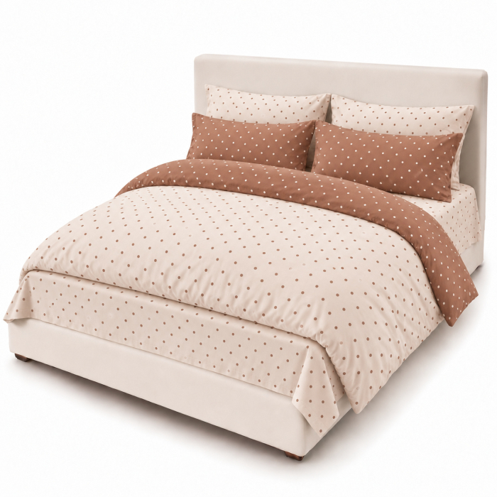 Set Lenjerie de Pat Finet 6 Piese, Bumbac Finet, Fara Elastic LP-FNFE-109