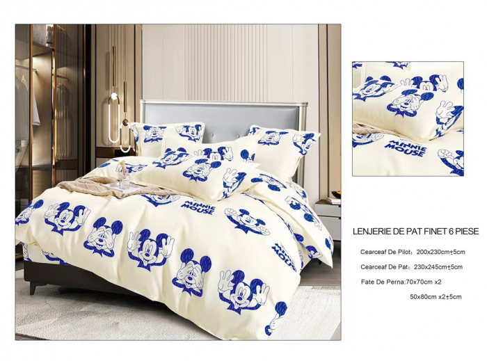 Set Lenjerie Pat Dublu, 6 piese - Funny Mickey