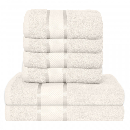 PROSOAPE BUMBAC 100% - Set 6 Prosoape, Bumbac 100%, 400g/m², Alb