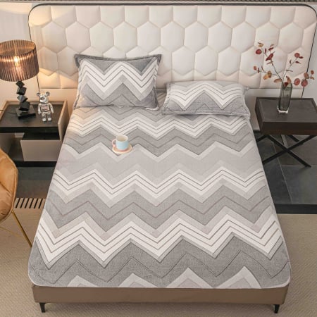 Huse De Pat Cocolino - 180x200cm - Husă de Pat Cocolino cu Elastic + 2 Fețe de Pernă – 180×200 cm - LPHCJ17