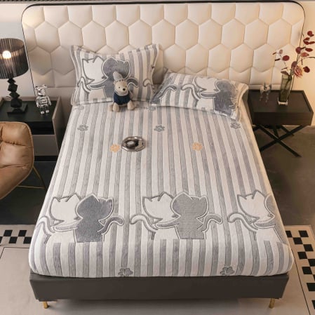 Huse De Pat Cocolino - 180x200cm - Husă de Pat Cocolino cu Elastic + 2 Fețe de Pernă – 180×200 cm - LPHCJ9