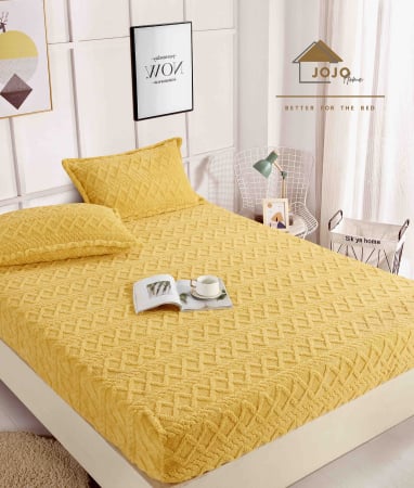 Husă de Pat Cocolino Tricotată cu Elastic + 2 Fețe de Pernă – 180×200 cm