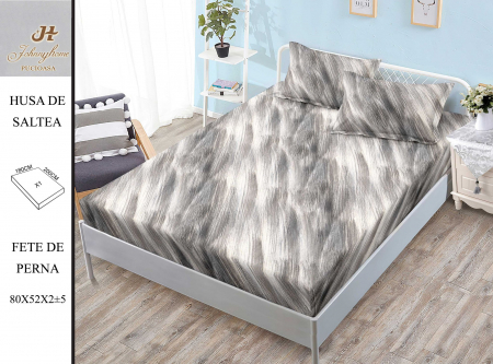 OFERTA TRIO Huse de pat cu elastic la doar 159 RON - Husa de pat cu elastic 180x200 din Bumbac Finet + 2 Fete de Perna - Modern