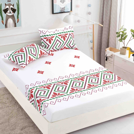 HUSE DE PAT CU ELASTIC - Husă de Pat cu Elastic din Finet + 2 Fețe de Pernă, 180x200 cm – LPHBFCE68