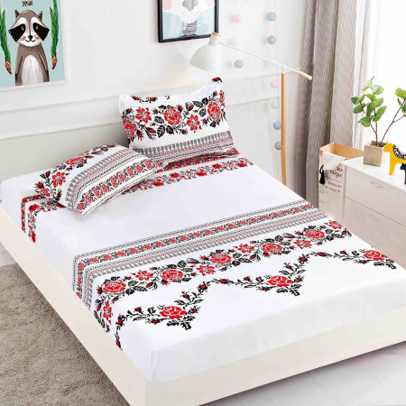 HUSE DE PAT CU ELASTIC - Husă de Pat cu Elastic din Finet + 2 Fețe de Pernă, 180x200 cm – LPHBFCE69