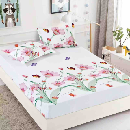 HUSE DE PAT CU ELASTIC - Husă de Pat cu Elastic din Finet + 2 Fețe de Pernă, 180x200 cm – LPHBFCE10
