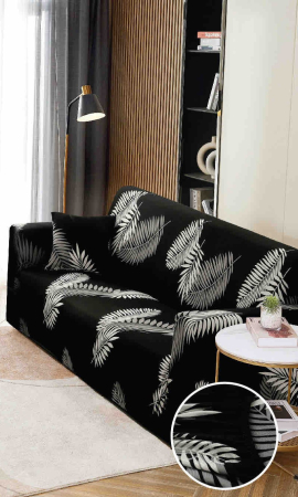 HUSE CANAPEA 2 LOCURI - Husă Elastică pentru Canapea 2 Locuri – Midnight Palm