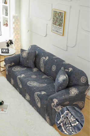 HUSE CANAPEA 2 LOCURI - Husă Elastică pentru Canapea 2 Locuri – Midnight Paisley Gri