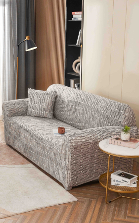 HUSE CANAPELE 3 LOCURI - Husă Elastică pentru Canapea 3 Locuri – Silver Weave