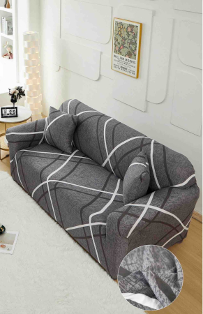 HUSE CANAPELE 3 LOCURI - Husă Elastică pentru Canapea 3 Locuri – Silver Lines Grey