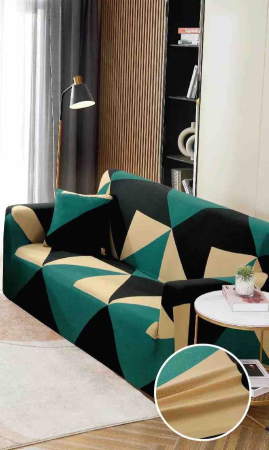 HUSE CANAPELE 3 LOCURI - Husă Elastică pentru Canapea 3 Locuri – Emerald Geo