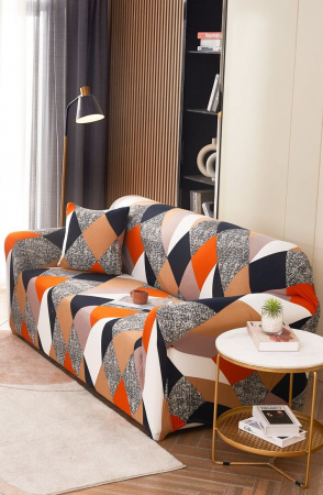 Huse Canapele & Fotolii - Husa Elastica Pentru Fotoliu/ Canapea/ Coltar - Triunghiuri Colorate