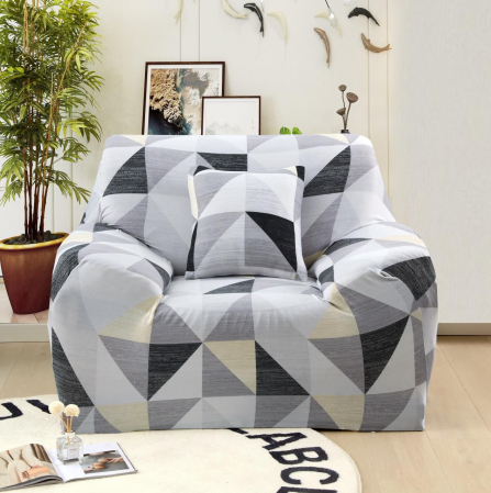 Husa Elastica Pentru Fotoliu/ Canapea/ Coltar - Triunghiuri Abstracte [0]
