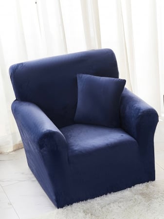 Husa Elastica Pentru Fotoliu/ Canapea/ Coltar Uni Catifea - Bleumarin [0]