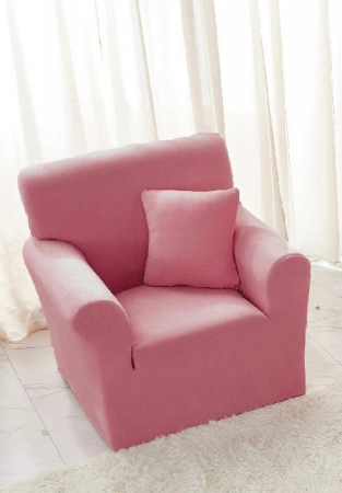 Husa Elastica Pentru Fotoliu/ Canapea/ Coltar Uni Catifea - Roz [0]