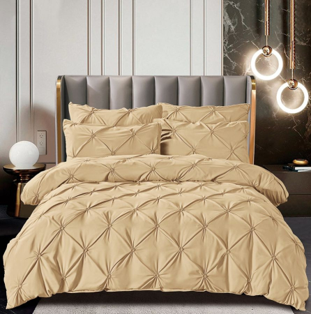 Lenjerie de Pat Finet Premium, 6 Piese, cu Pliuri Brodate