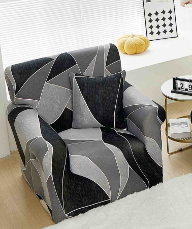 HUSE FOTOLII - Husă Elastică pentru Fotoliu cu Brațe – Graphite Geometry