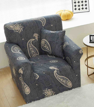 HUSE CANAPELE, SCAUNE & FOTOLII - Huse Elastice pentru Fotoliu, Canapea și Colțar – Midnight Paisley Gri