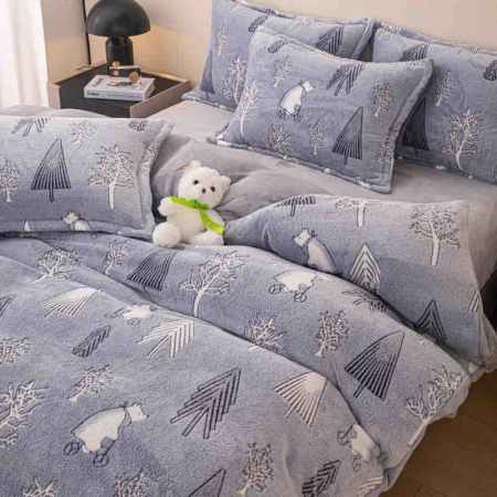 Lenjerie Cocolino Pat Dublu, 4 piese, cu ELASTIC - Winter [2]