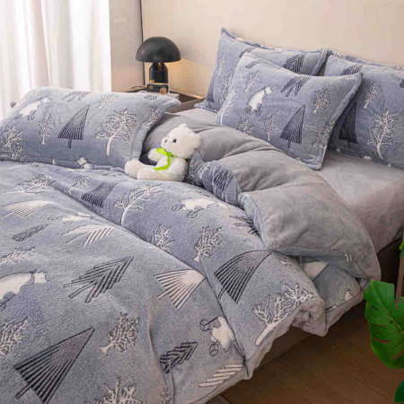 Lenjerie Cocolino Pat Dublu, 4 piese, cu ELASTIC - Winter [1]