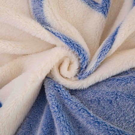 Lenjerie Cocolino Pat Dublu, 4 piese, cu ELASTIC - Albastru cu Inimioare & Iepurasi [3]