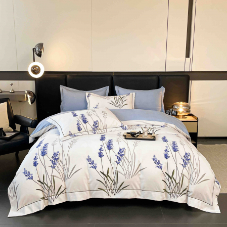 Bumbac Tip Finet Premium - Lenjerie De Lux In Cutie Cadou, Bumbac Finet, 6 Piese - Lavanda