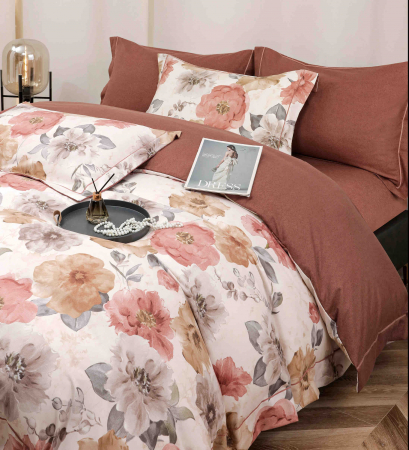 Lenjerie De Lux In Cutie Cadou, Bumbac Finet, 6 Piese - Flori Pictate [2]