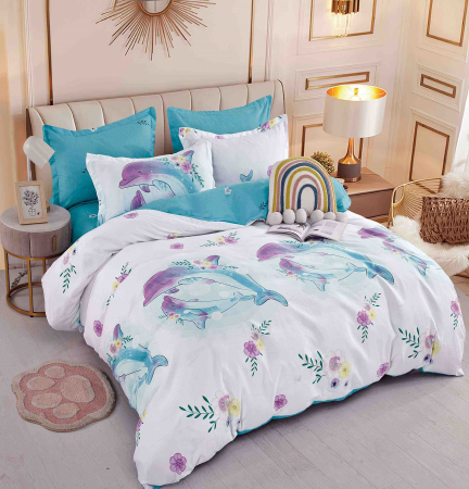 OFERTE SPECIALE - Lenjerie De Pat 1 Persoana - Delfini