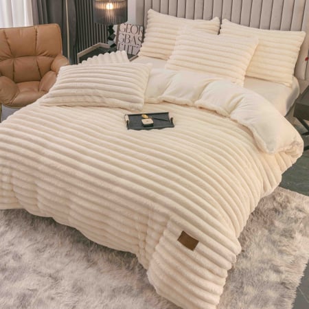 Lenjerie de Pat Cocolino cu Elastic 180x200 cm, 4 Piese