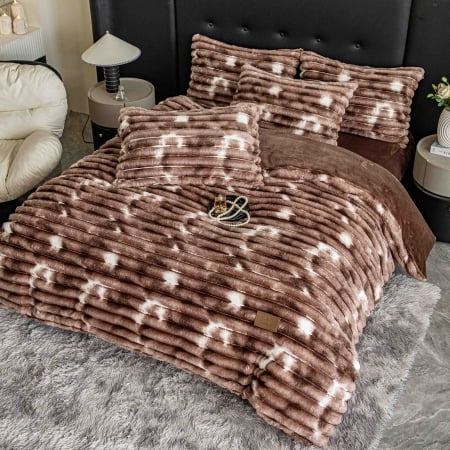 Lenjerie de Pat Cocolino cu Elastic 180x200 cm, 4 Piese