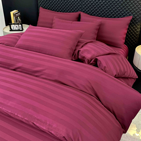 Lenjerie de Pat Damasc Deluxe Luxury, 100% Bumbac Premium, 6 Piese, Cearceaf cu Elastic 180x200 cm, Husă Pilotă 200x230 cm, Confort Hotelier 5★ [3]