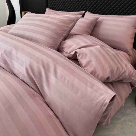 Lenjerie de Pat Damasc Deluxe Luxury, 100% Bumbac Premium, 6 Piese, Cearceaf cu Elastic 180x200 cm, Husă Pilotă 200x230 cm, Confort Hotelier 5★ [2]