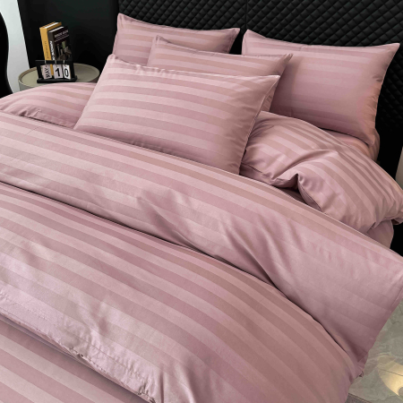 Lenjerie de Pat Damasc Deluxe Luxury, 100% Bumbac Premium, 6 Piese, Cearceaf cu Elastic 180x200 cm, Husă Pilotă 200x230 cm, Confort Hotelier 5★ [3]