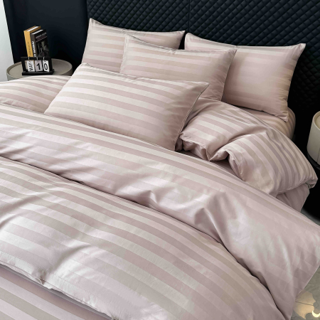 Lenjerie de Pat Damasc Deluxe Luxury, 100% Bumbac Premium, 6 Piese, Cearceaf cu Elastic 180x200 cm, Husă Pilotă 200x230 cm, Confort Hotelier 5★ [4]