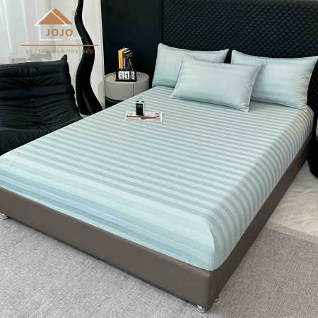 Lenjerie de Pat Damasc Deluxe Luxury, 100% Bumbac Premium, 6 Piese, Cearceaf cu Elastic 180x200 cm, Husă Pilotă 200x230 cm, Confort Hotelier 5★ [3]
