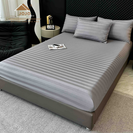 Lenjerie de Pat Damasc Deluxe Luxury, 100% Bumbac Premium, 6 Piese, Cearceaf cu Elastic 180x200 cm, Husă Pilotă 200x230 cm, Confort Hotelier 5★ [4]