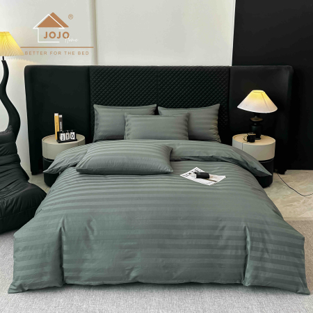Lenjerie de Pat Damasc Deluxe Luxury, 100% Bumbac Premium, 6 Piese, Cearceaf cu Elastic 180x200 cm, Husă Pilotă 200x230 cm, Confort Hotelier 5★ [1]