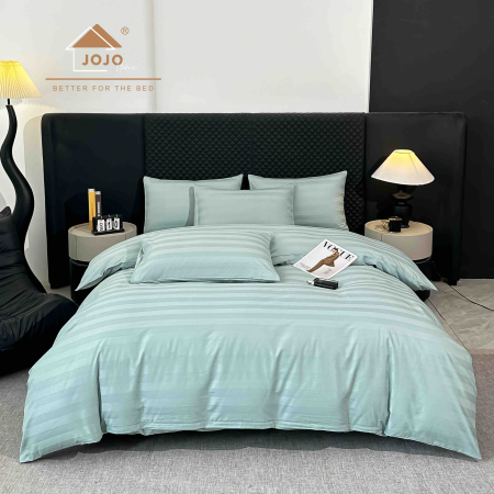 Lenjerie de Pat Damasc Deluxe Luxury, 100% Bumbac Premium, 6 Piese, Cearceaf cu Elastic 180x200 cm, Husă Pilotă 200x230 cm, Confort Hotelier 5★ [2]