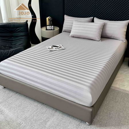 Lenjerie de Pat Damasc Deluxe Luxury, 100% Bumbac Premium, 6 Piese, Cearceaf cu Elastic 180x200 cm, Husă Pilotă 200x230 cm, Confort Hotelier 5★ [4]