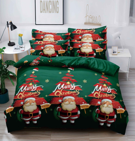 ☃️ Produse pentru Crăciun - Lenjerie de Pat de Crăciun Finet, 6 Piese, cu Elastic - LPLCR13