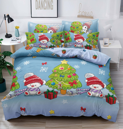 ☃️ Produse pentru Crăciun - Lenjerie de Pat de Crăciun Finet, 6 Piese, cu Elastic - LPLCR14
